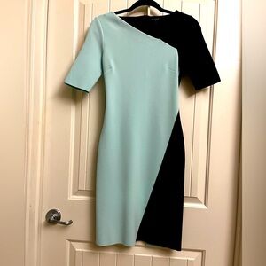St. John Stretch Knit Color Block Sheath Dress, size 2